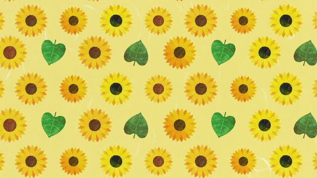 Hand drawn Sunflower Pattern background