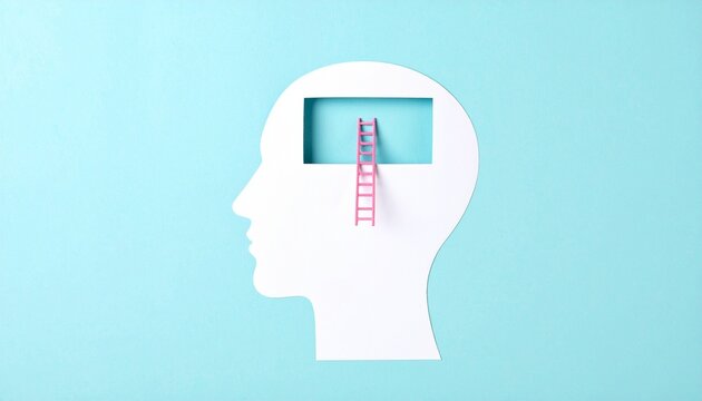 Head silhouette with DNA helix, genetics influence human mind