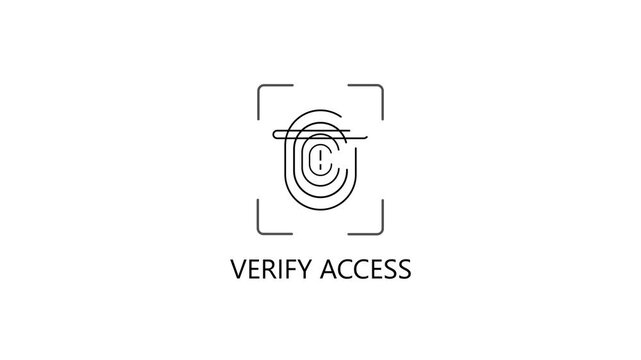 VERIFY ACCESS. animation lock and shield symbol for cybersecurity and privacy concepts lock shield symbol
