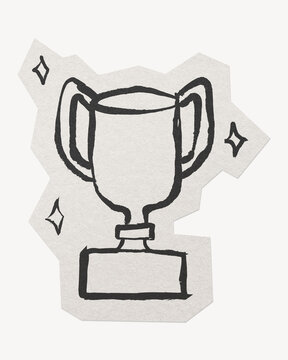Winner trophy paper element white border
