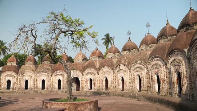 This place is named "108 Shiva Temples" because it consists of 108 Shiva temples. It is located in Kalna, in the Bardwan district of West Bengal.