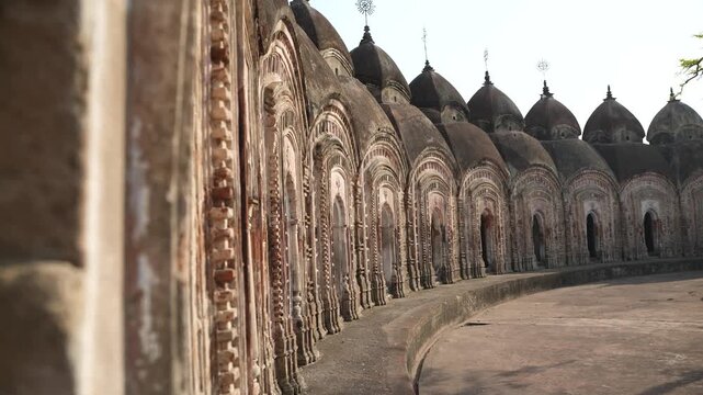 This place is named "108 Shiva Temples" because it consists of 108 Shiva temples. It is located in Kalna, in the Bardwan district of West Bengal.
