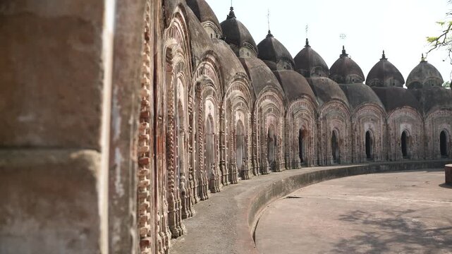 This place is named "108 Shiva Temples" because it consists of 108 Shiva temples. It is located in Kalna, in the Bardwan district of West Bengal.