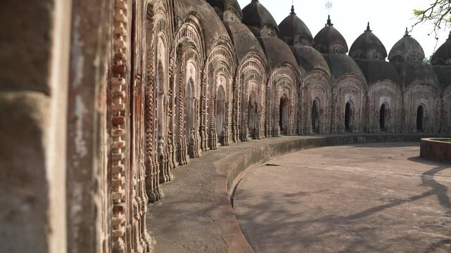 This place is named "108 Shiva Temples" because it consists of 108 Shiva temples. It is located in Kalna, in the Bardwan district of West Bengal.