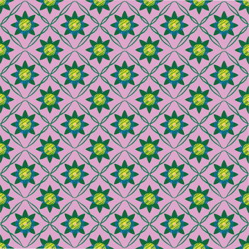 seamless pattern scrible nature flower vector