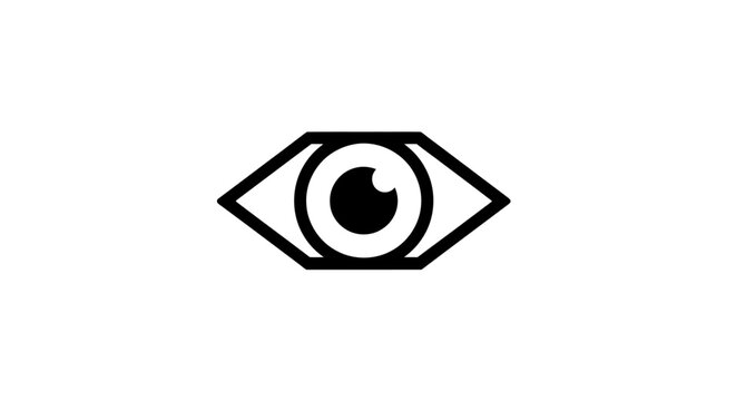 Black and white eye icon symbol.