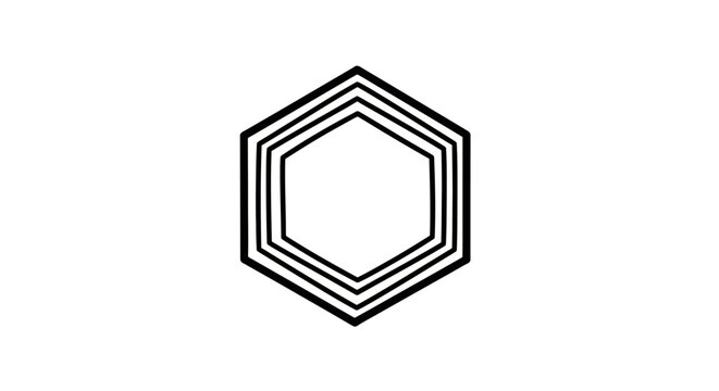 Black and white hexagon shape.