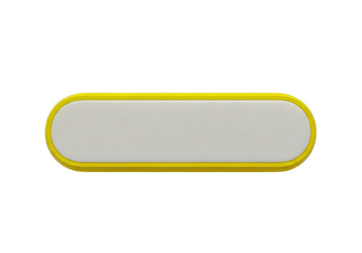 Yellow rounded button banner for web design isolated on transparent background