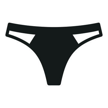 Black womens thong underwear for lingerie and fashion concepts  seamless design icon