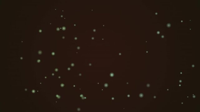 floating greenish particles against dark brown gradient background