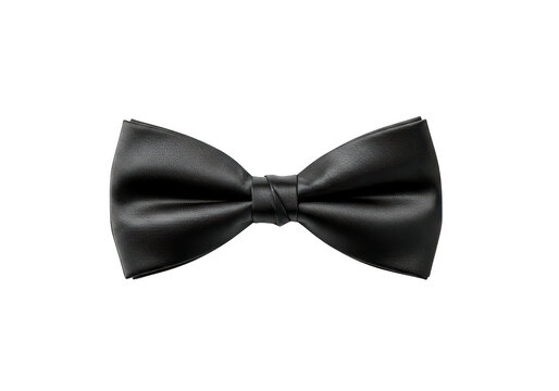 Elegant black bow tie for formal men clothing isolated on transparent background