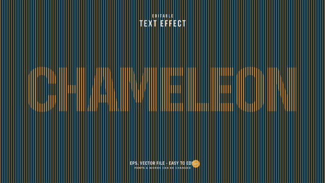 Chameleon Line Optical Illusion Editable Text Effect with Striped Typography Style