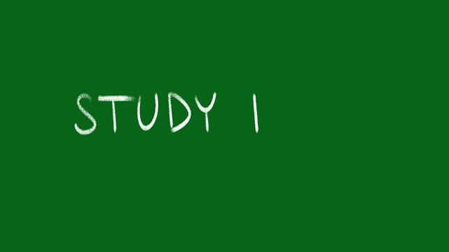 Chalk Writing Study Hard Text Animation on Transparent Background 4K