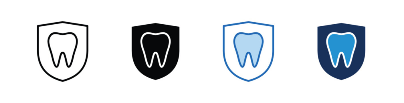 Teeth Protection Icon Collection With Multiple Styles