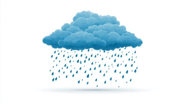 87.Cloud with rain vector flat icon. Isolated cloud with rain emoji illustration