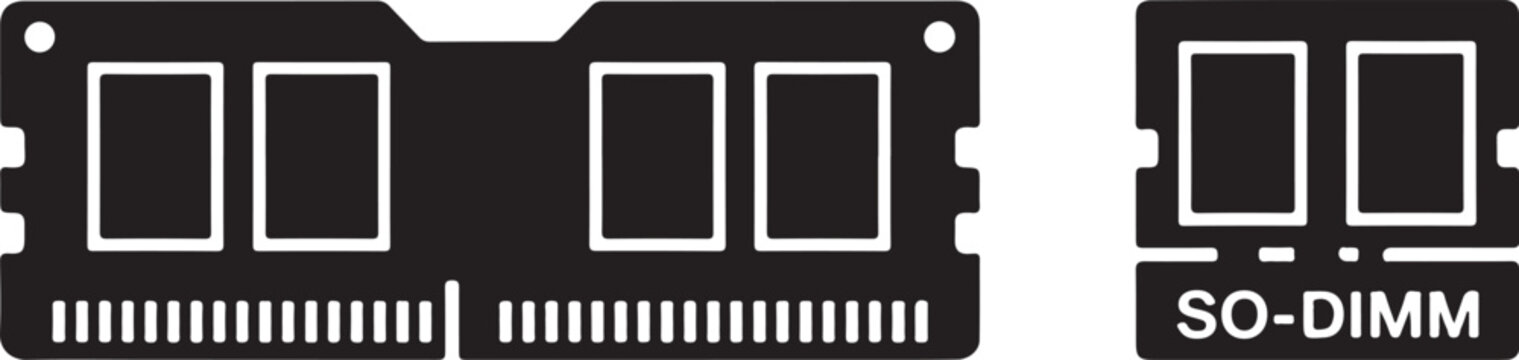 So-dimm and ddr4 memory module comparison illustration