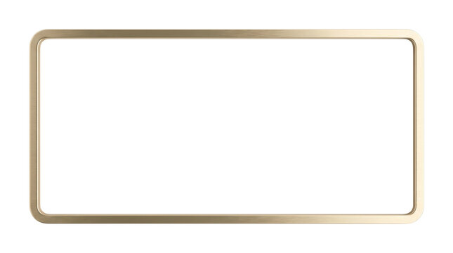 Blank rectangular name tag with rounded corners and a metallic border.