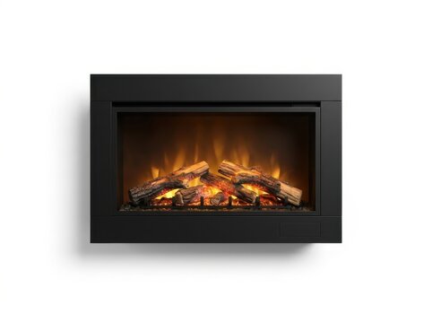 Realistic Electric Fireplace Insert with Black Frame