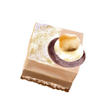 chocolate cake on white background