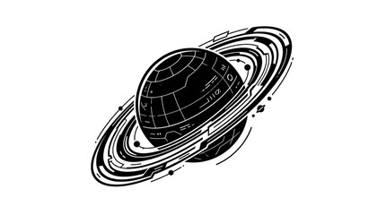 Saturn Planet with Ring System Illustration. © Sempol