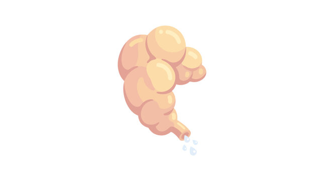 Yellowish Pink Human Salivary Gland Anatomy Icon