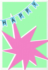 Fototapeta premium Celebration at happy birthday party with colorful decorations and festive banner