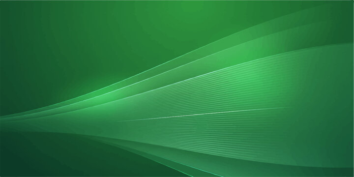 Abstract Green Wave Background with Flowing Light Curves Smooth Gradient Energy and Modern Digital Design Illustration Wallpaper