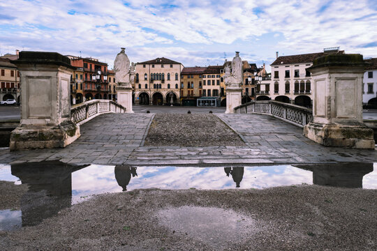 Bridge over Canal at Prato della Valle after Morning Storm, Padua, Italy