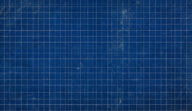A vintage faded blueprint paper surface with precise white grid lines, suitable for technical design, drafting or background use.