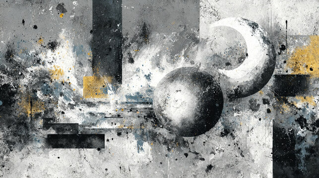 Disharmony - Clashing forms abstract discord conceptual tension visual conflict energetic disruption unbalanced composition fragmented energy expressive visual chaos