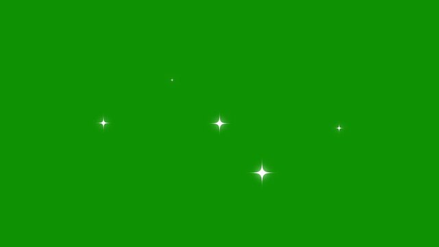 Blinking retro vector stars and dots, twinkling starry night sky alpha channel, Twinkle lights, white cartoon, Twinkle light stars sparkling, flat, vector, shine twinkle magic. 4k