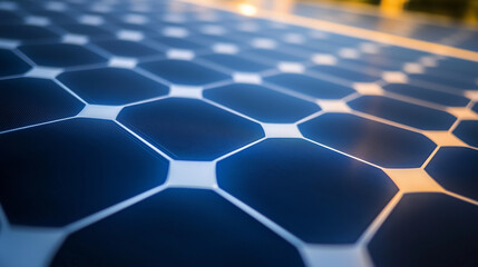 Fototapeta premium A monocrystalline solar panel with blue squares and silver busbars.