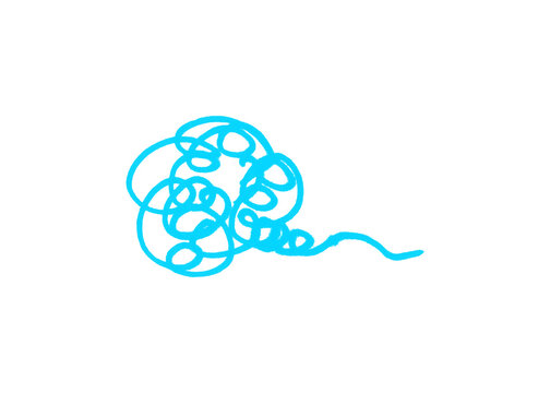Complex tangled scribble line art drawing with scribble abstract complexity confused thinking disorder illustration creative background movement minimalist decoration