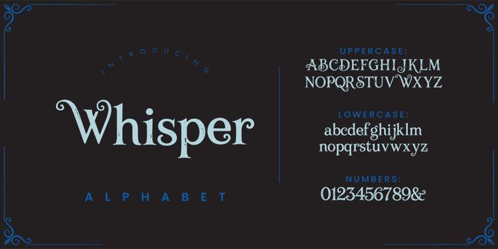 Whisper elegant serif font soft display typeface for luxury branding and beauty editorial
