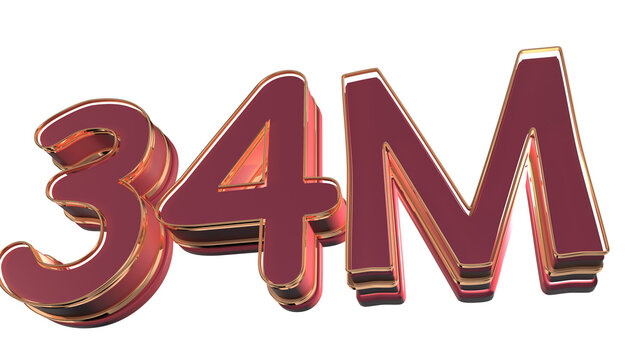 Red 3d number 34 million