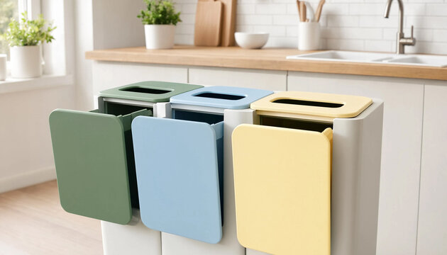 Smart kitchen recycling bin