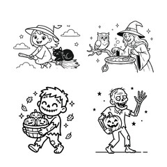 Obraz premium Farm animals collection coloring sheet including hen and horse with coloring
