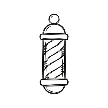 Detailed barber pole illustration with shading.