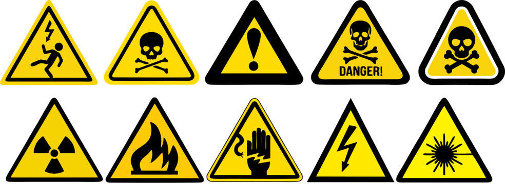 Triangular yellow Warning Haz...