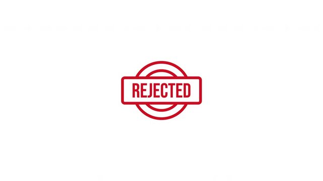 Looping Rejected Rubber Stamp Animation for Official Business Documents Prores Alpha 4K 60 fps