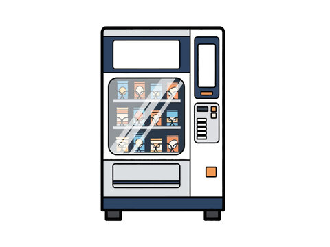 Vending Machine Vector Illustration for Snacks and Drinks