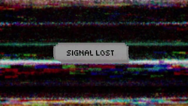 Digital Television Signal Lost Error Message Displayed Over Static Noise Background Representing Technical Connection Failure and Communication Issues