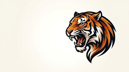 Obraz premium Majestic Tiger Head Vector Illustration with Fierce Bengal Wildcat Face and Bold Stripes for Wildlife Nature and Predator Design