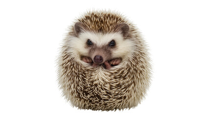 Cute hedgehog curled up, isolated on transparent background © Aliona