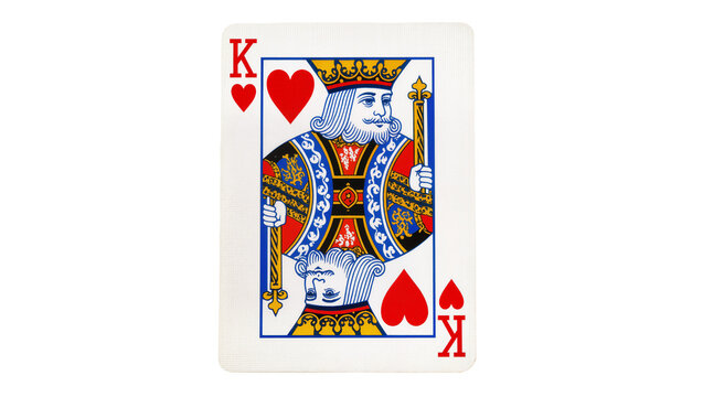 King of hearts playing card with detailed royal imagery, isolated on transparent background