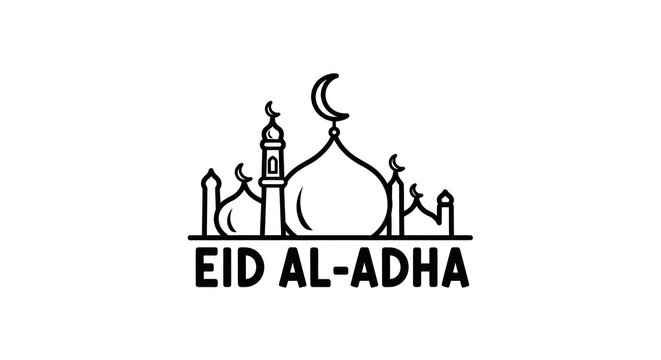 Eid Al-Adha Islamic Holiday Logo Design.
