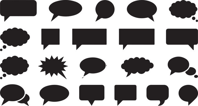 Speech Bubble Comment Icon Vector Set