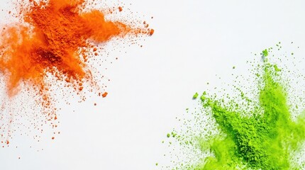 Indian independence day 15 august vibrant orange and green holi powder explosion