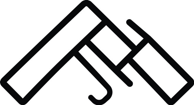 Abstract carpenter square and measurement tool icon