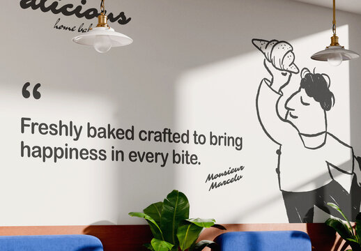 Cafe Wall Mockup